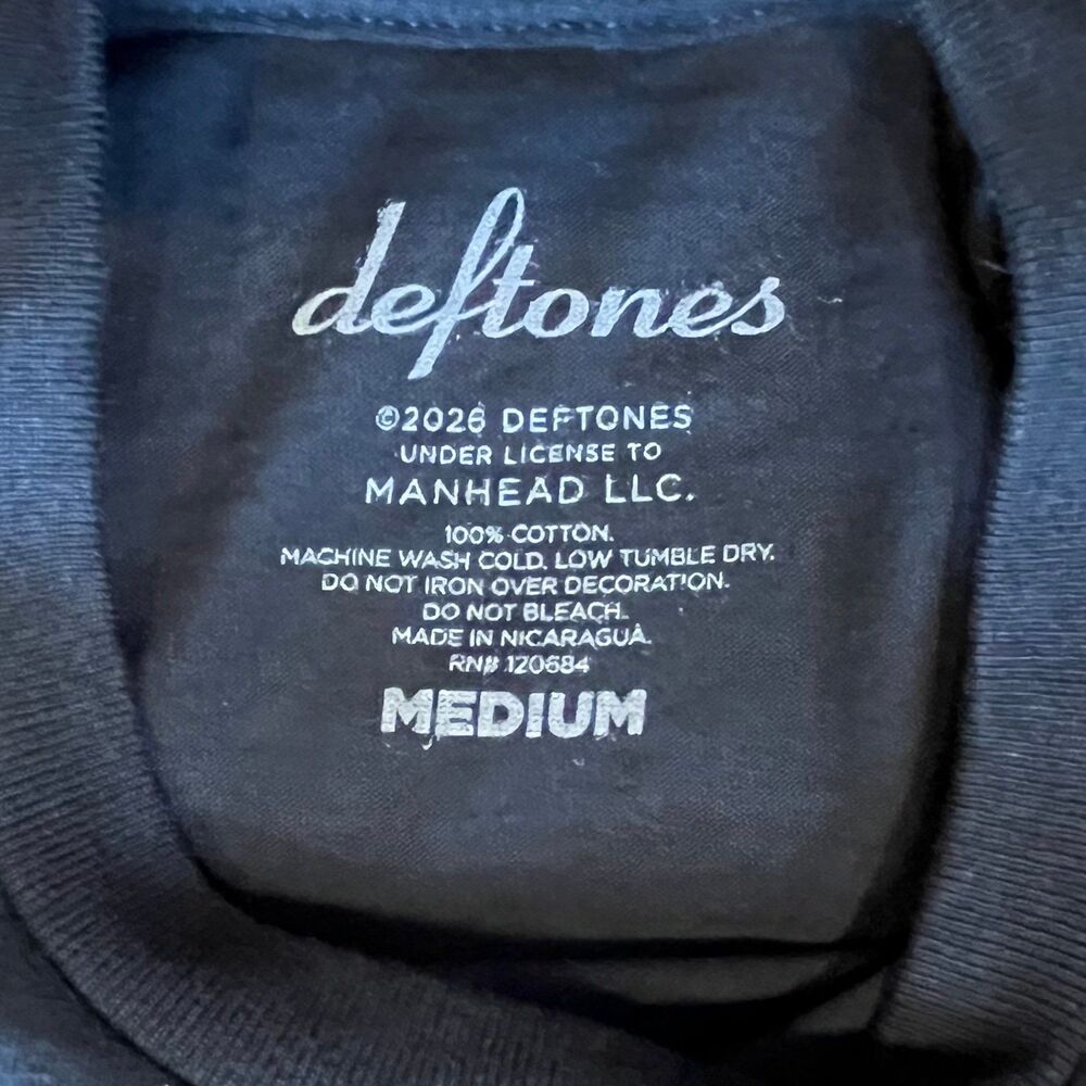 Deftones "(Like) Linus" Cat Graphic Band Tee Black Medium Unisex NWOT - Picture 4 of 4
